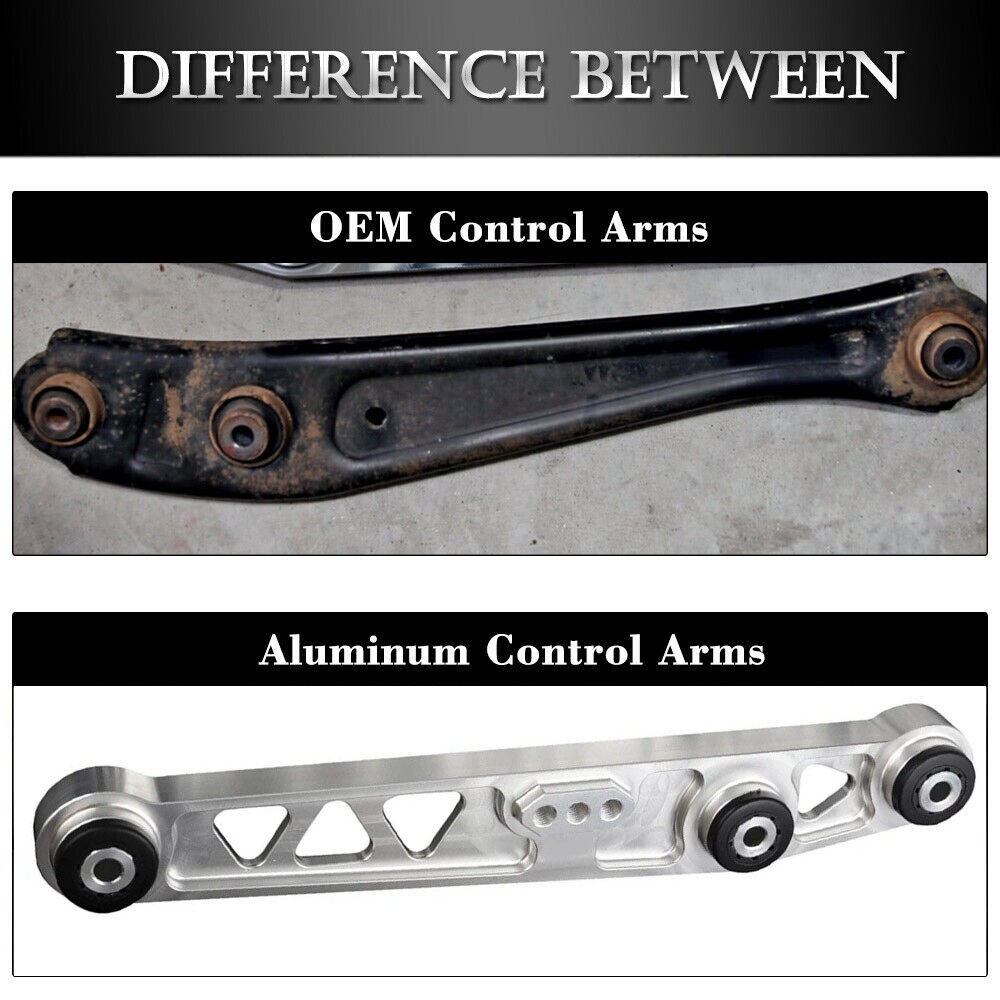 Silver Rear Lower Control Arm + Subframe Brace +Tie Bar for Honda Civic EG 92-95