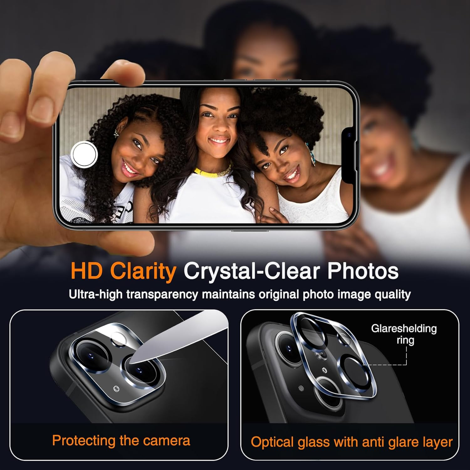 3 Pack Tempered Glass Screen Protector for Iphone 14 with 3 Pack Camera Lens Pro