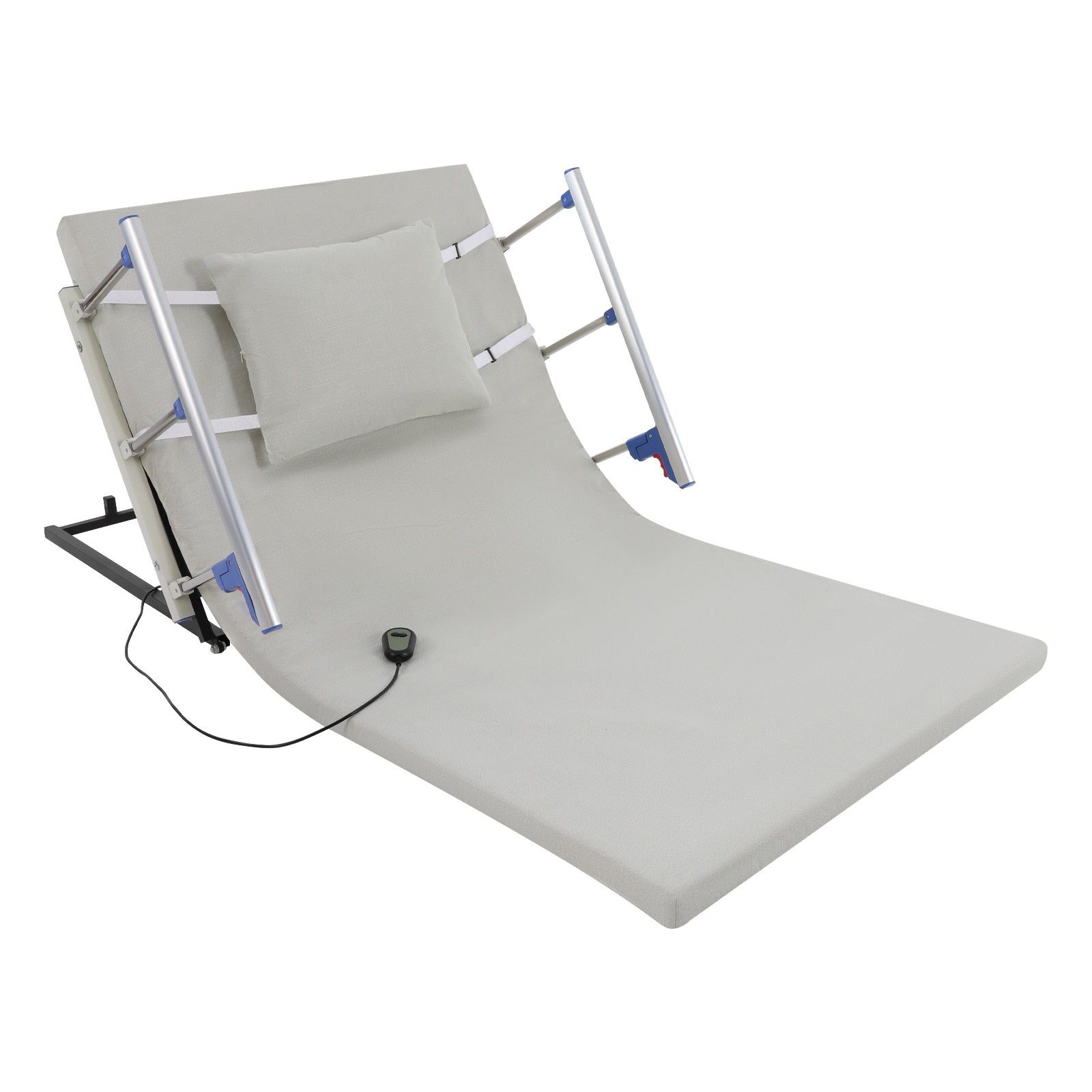 Ergonomic Electric Lifting Backrest Adjustable Lift Bed Back Support w/ Handrail