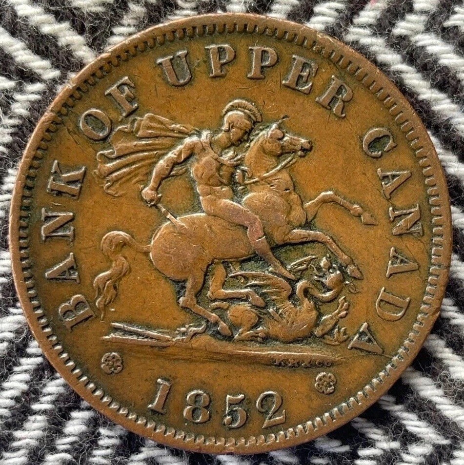 Canada 1852 Penny, Bank Of Upper Canada, Great Looking Coin  ( 518)