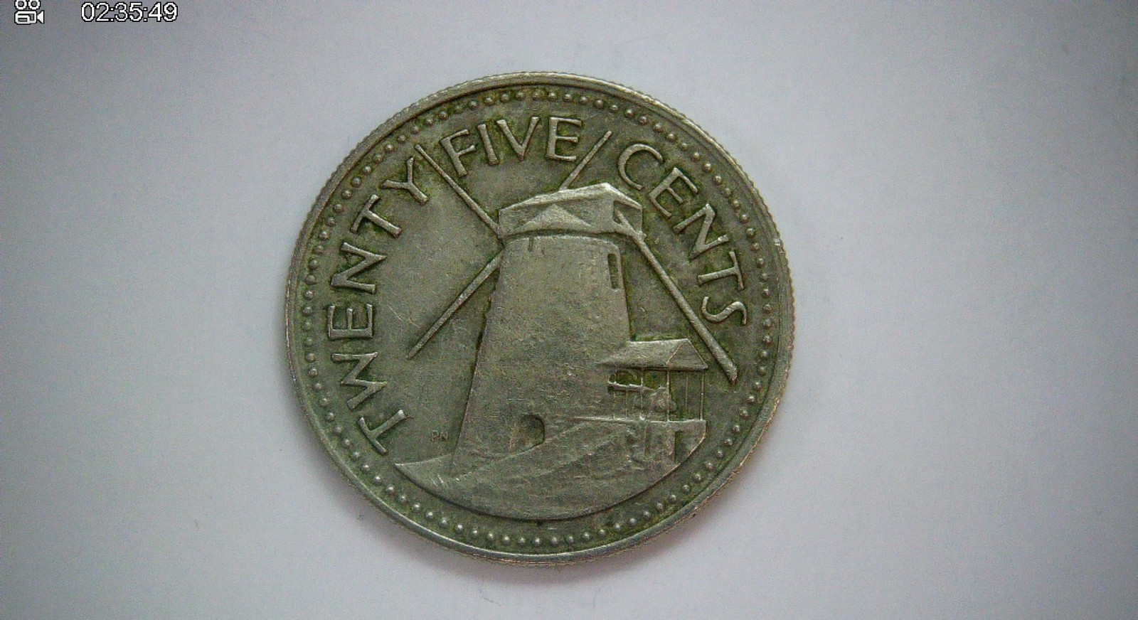 Barbados 1973 25 Cents Barbados 25 Cents (Windmill type) Coin