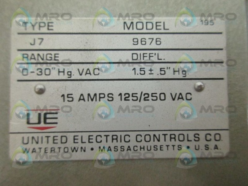 UNITED ELECTRIC 9676 PRESSURE SWITCH NSNP