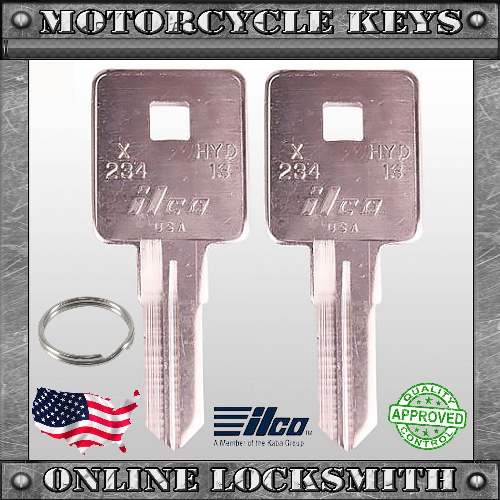 2 Uncut Keys For Harley-Davidson Sportster Models 1994+ Keyway X234 / HYD13