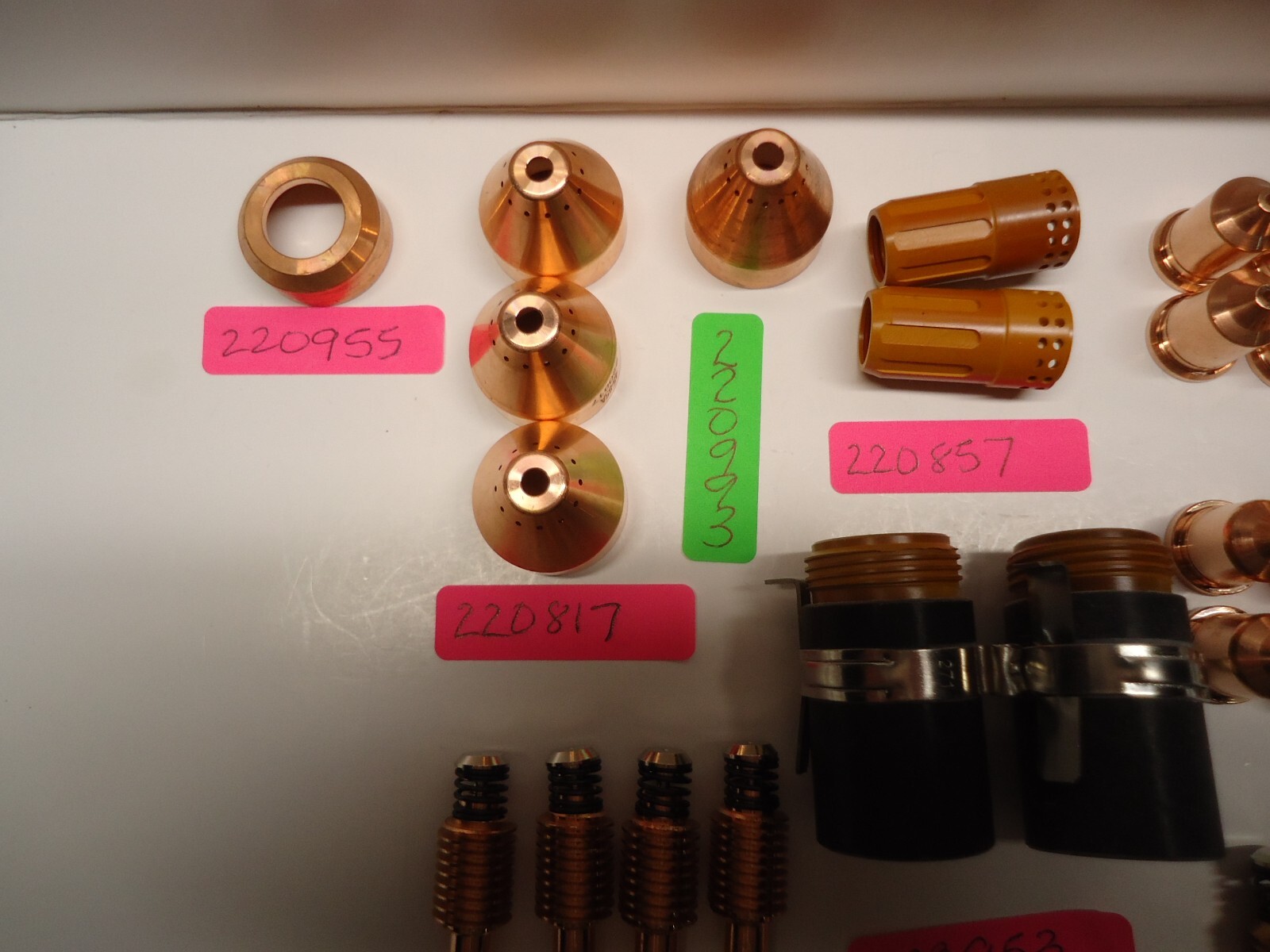 Small lot of plasma cutter consumables.