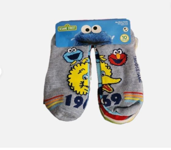 Sesame Street Ladies No-Show Socks 6 Pairs Shoes Size 4-10