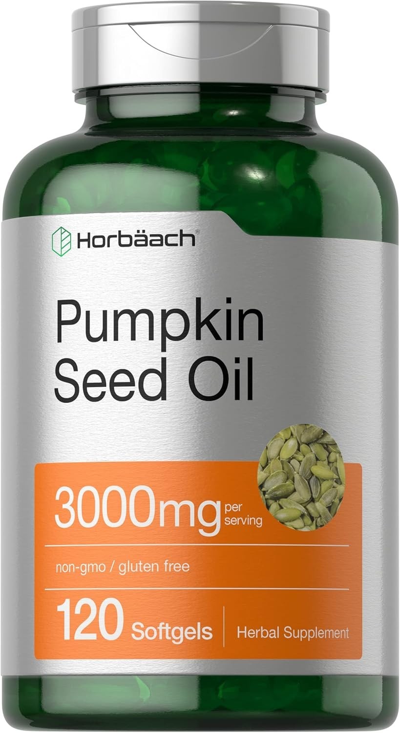 ACEITE DE SEMILLA DE CALABAZA 3000mg 120 Softgels PRENSADO EN FRÍO Omega 6 y 9
