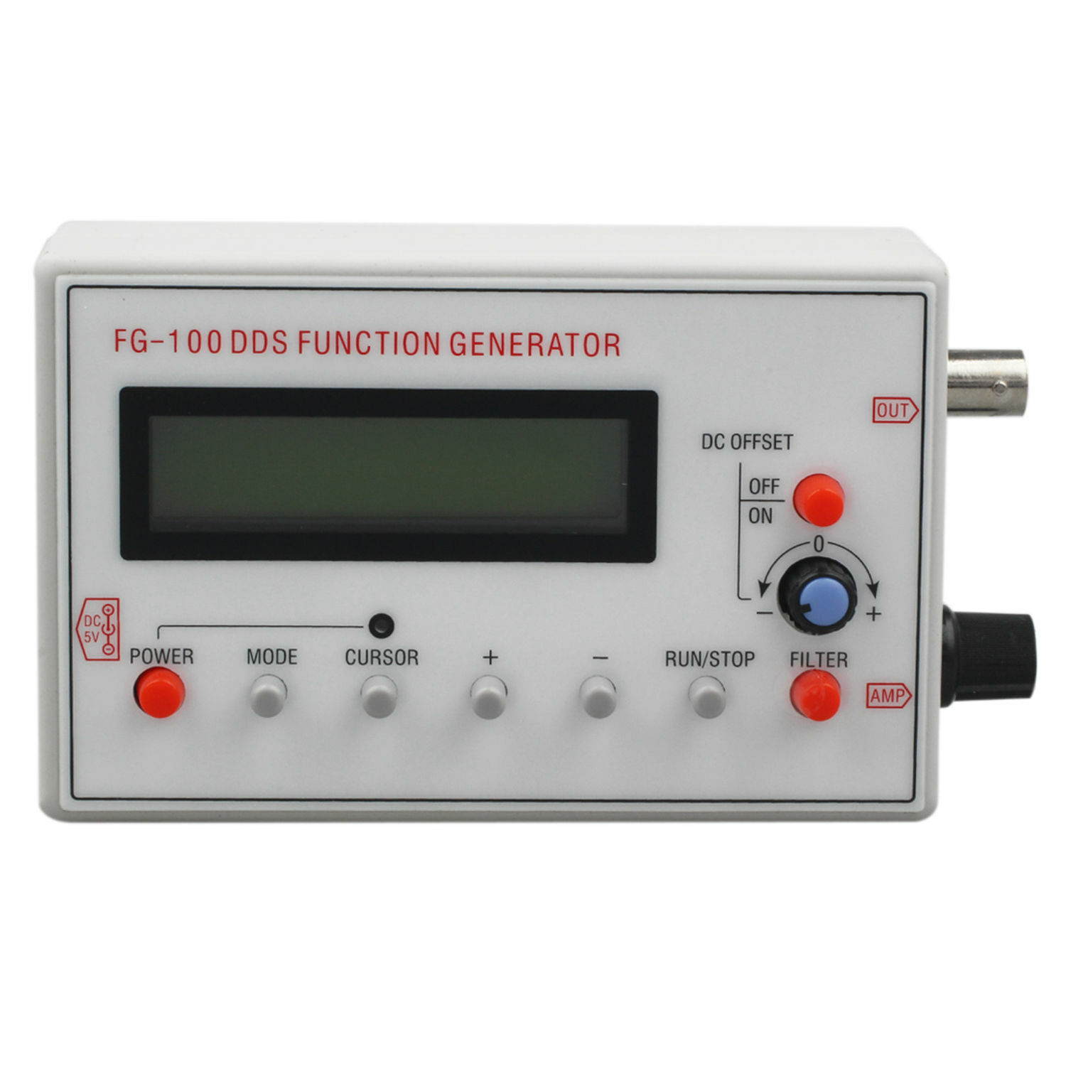 5.51“ DDS Function Signal Generator FG-100 1HZ-500KHz Sine +Square Wave 3.7-10V