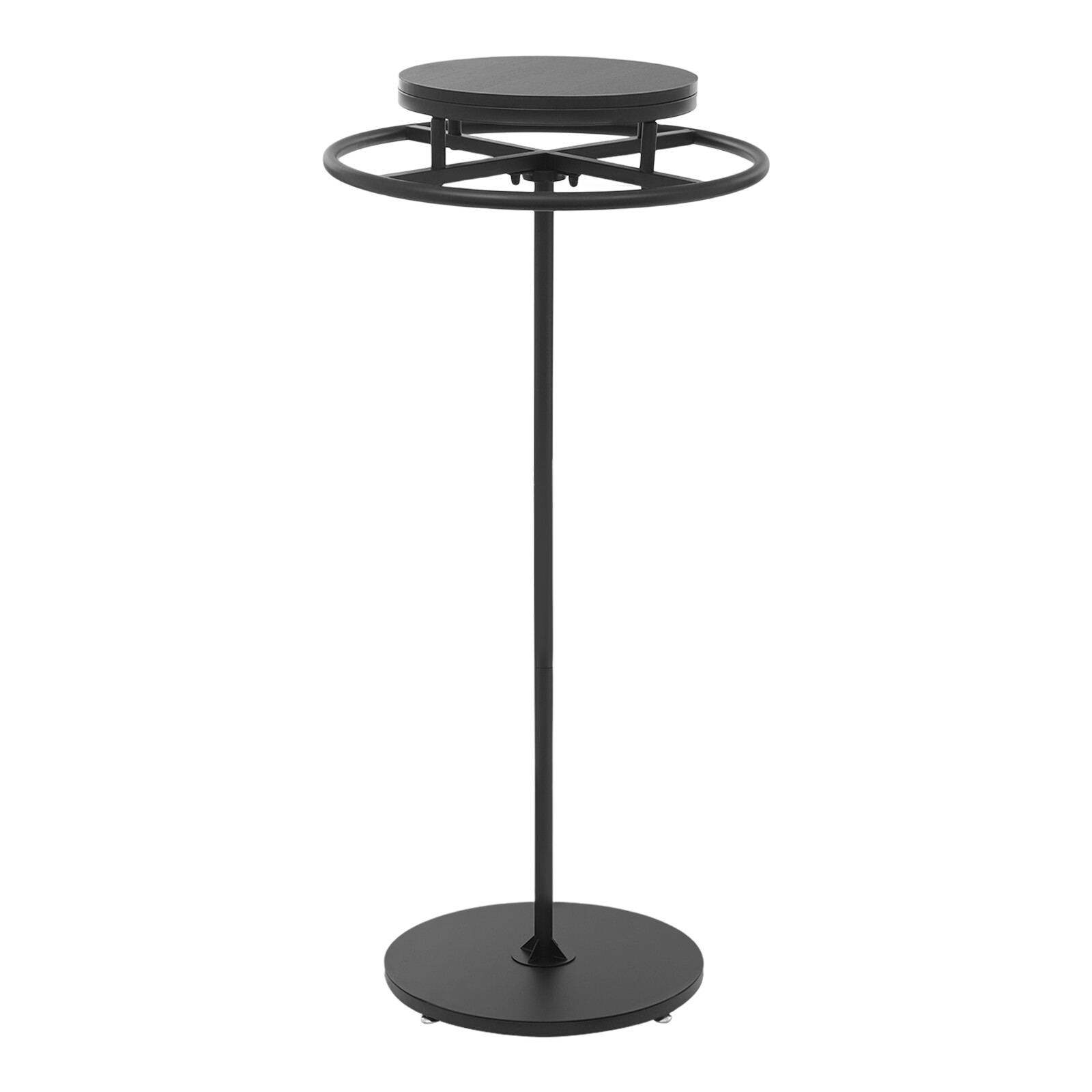 Round Clothing Rack Floor Standing Clothes Hanging Rack Garment Display black