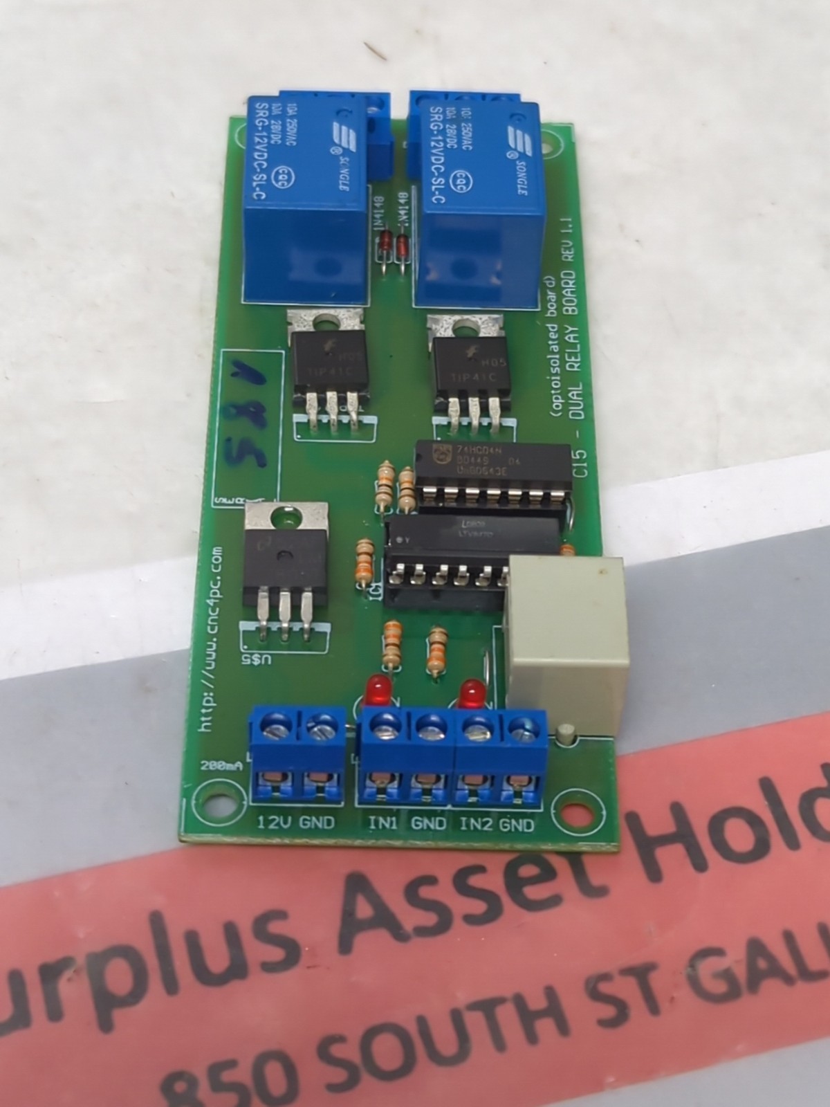 CNC,C15 RELAY BOARD REV 1.1 NOS