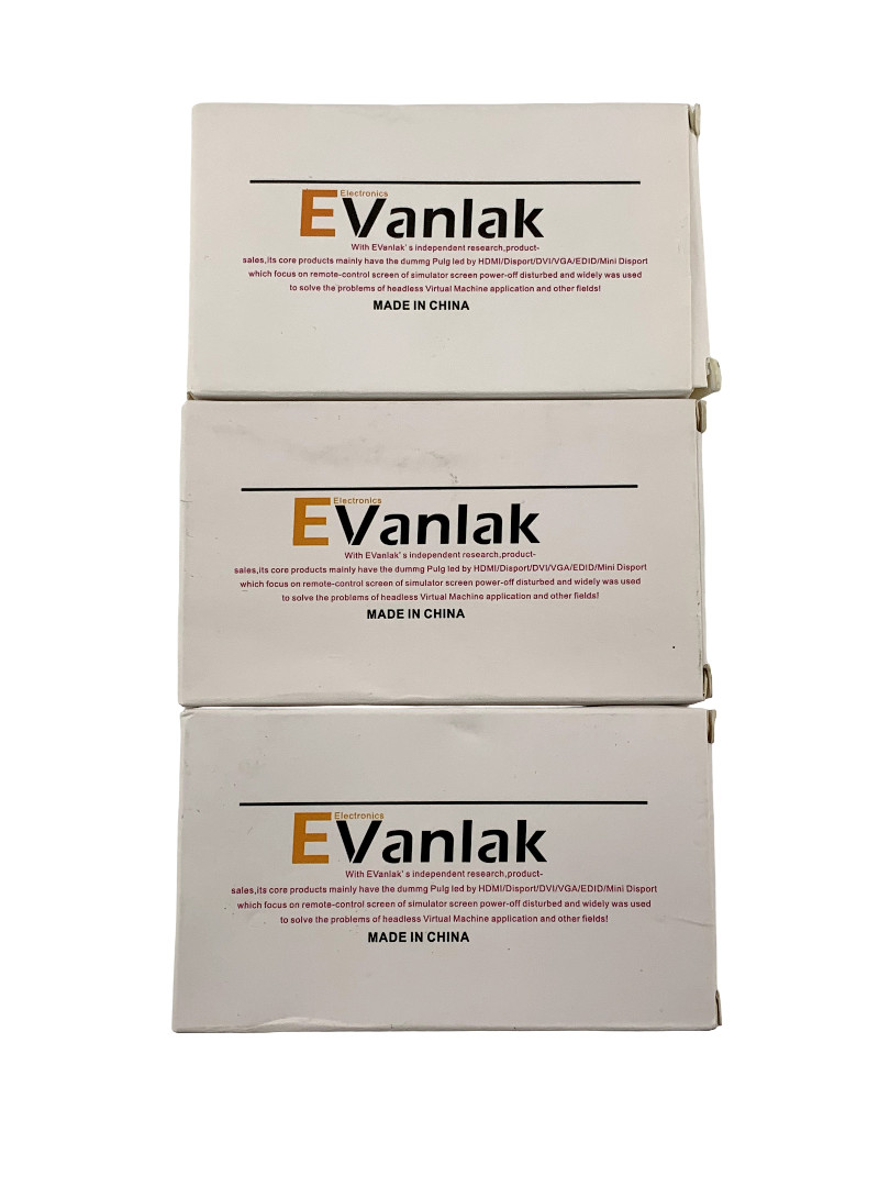 Lot of 3 (2-Packs) EVanlak HDMI EDID Emulator Adapter 1080P FHD Open Box