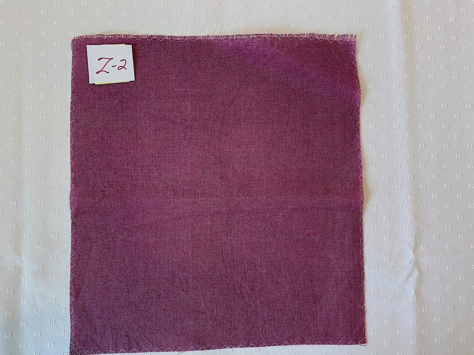 NEW:   Vintage 32 ct.  Belfast Linen:   "PURPLE MONSTER MASH"    13" x 14"