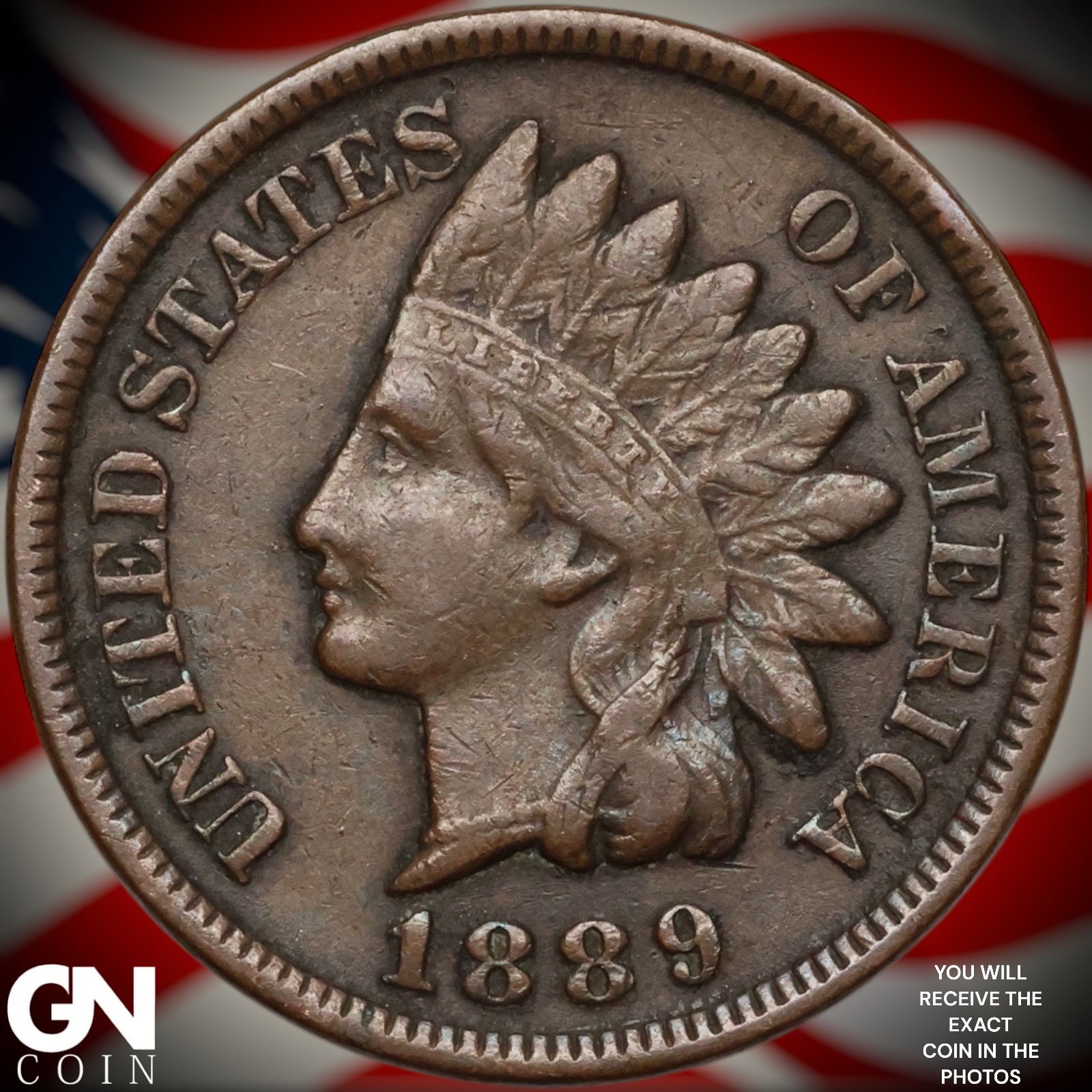 1889 Indian Head Cent Penny B0326