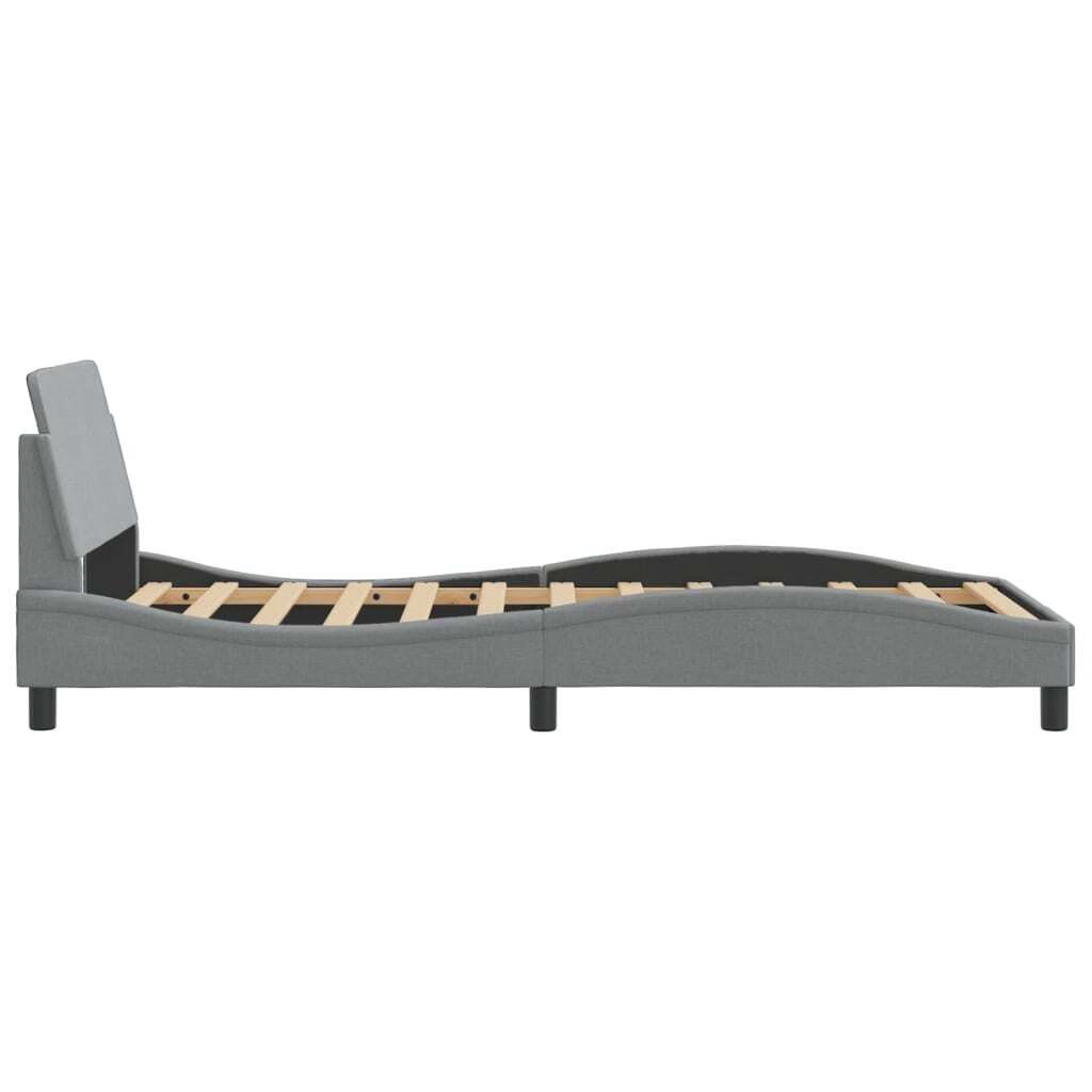 Bed Frame "Dover" Light Gray 39.4"x74.8" Fabric