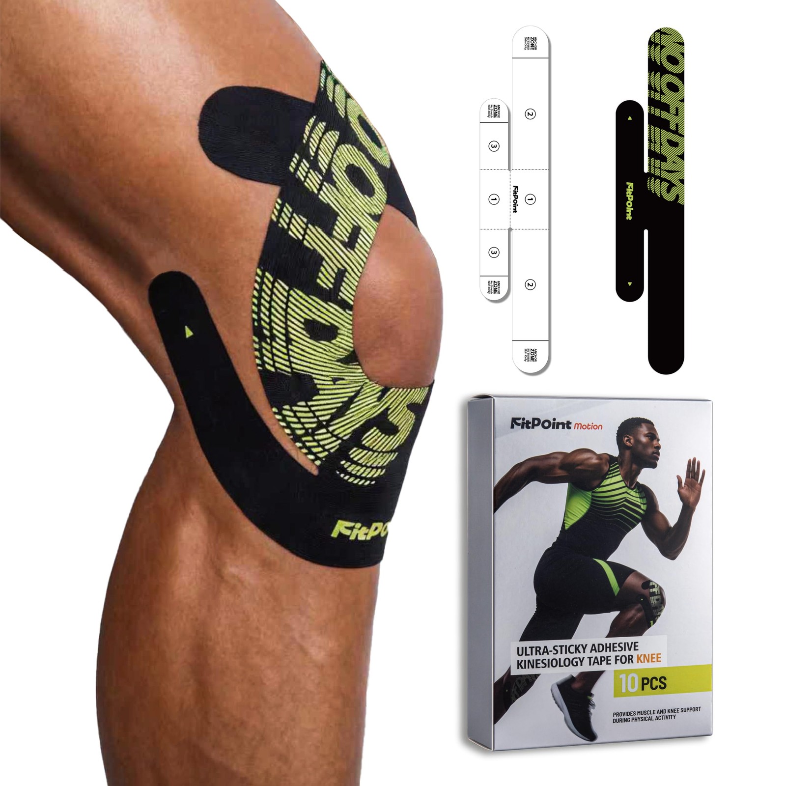 Kinesiology Tape for Knees 10 Pcs UltraSticky Patella Knee Tape for Knee Pain...