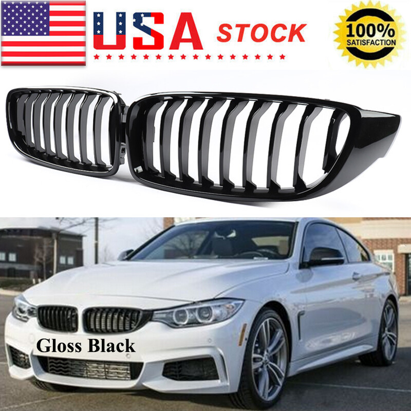 Gloss Black Front Kidney Grilles For BMW F32 F33 F36 420i 428i 430i 435i F80 M4