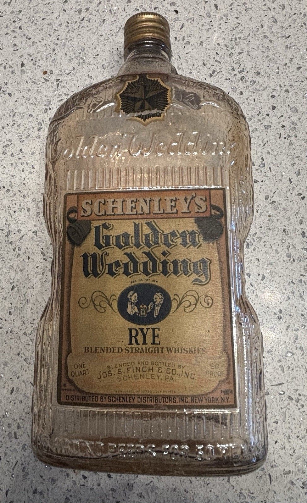 Golden Wedding 1 Quart Rye Bottle