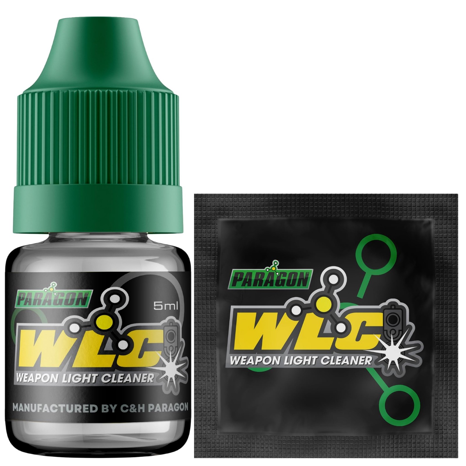 Paragon WLC Weapon Light Cleaner Wipes Tactical Rail Mounted Flashlight Lenses