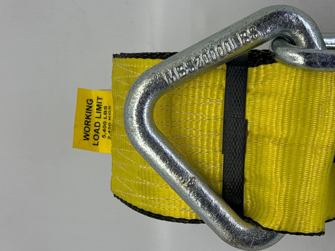 4"X30' Winch Strap with Chain Hook 4 Pack