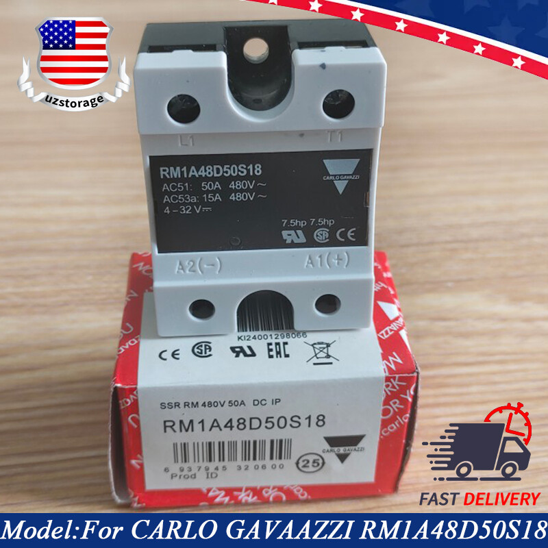 SSR Solid State Relay For Carlo Gavazzi RM1A48D50S18 4-32V 50A 480V US Shipping