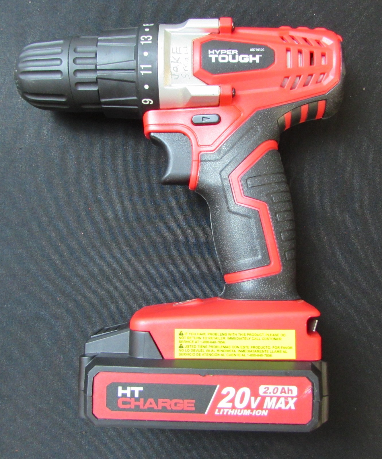PRE-OWNED HyperTough 20V Max 1.5AH Cordless 3/8" Drill w/ 2.0ah Battery D8