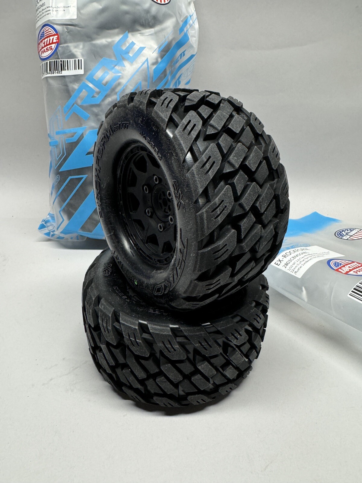 Jetko Rockform 1/10 MT 2.8 Tires w/ Black Claw Rims,12mm Hex, 0" Offset
