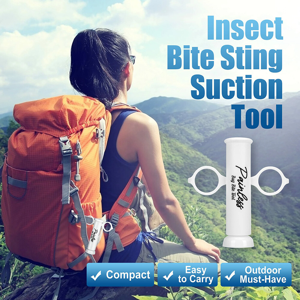 2x Vacuum Extractor Itch Relief Bee Sting Bug Bite Suction Tool Hiking Camping