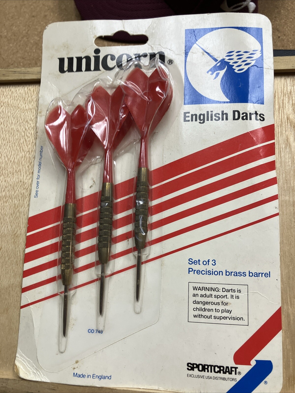 VTG UNICORN Set Of 3 Brass Barrel Steel tip English Darts Sportcraft England