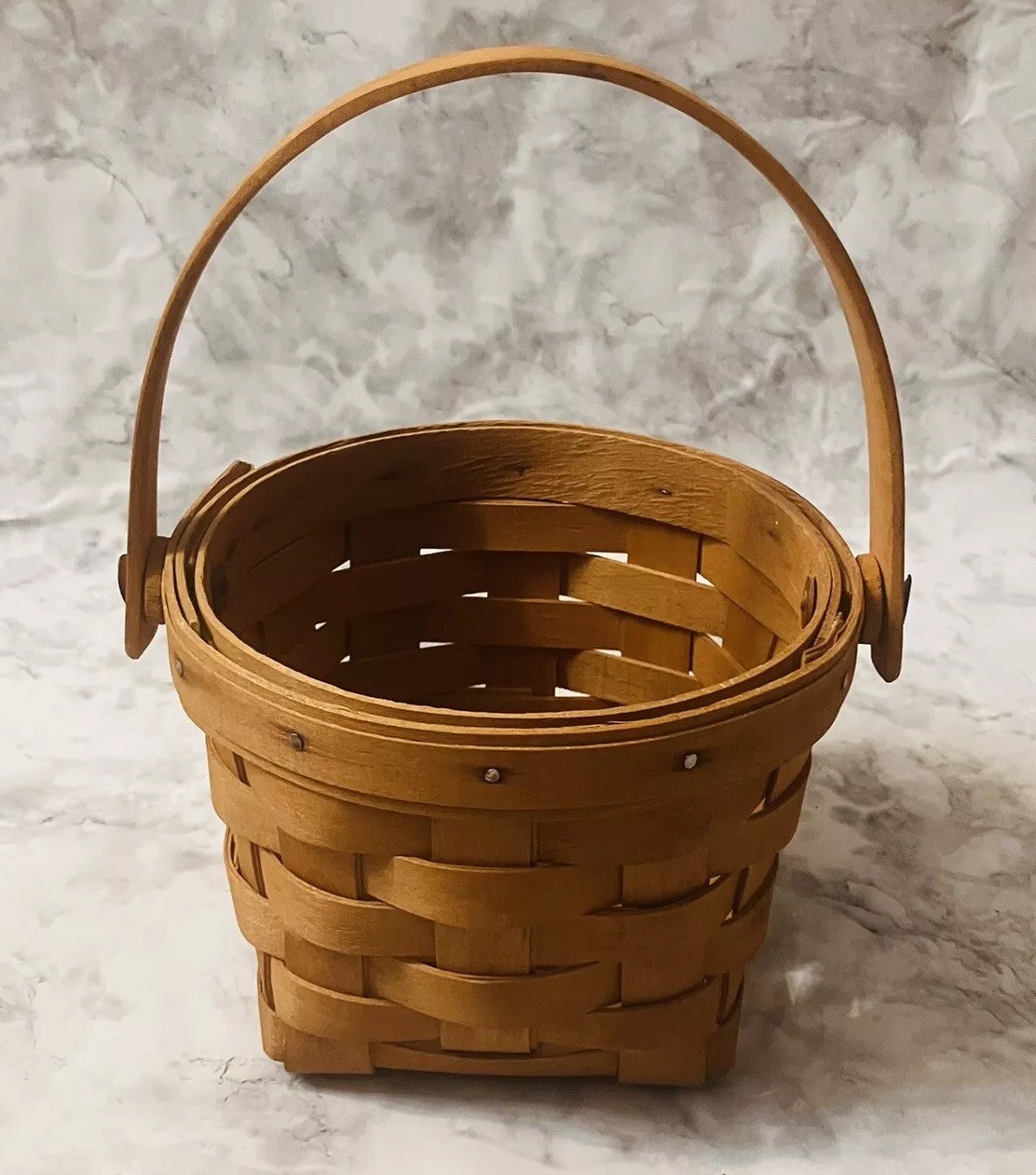 Longaberger 1992 Small Handwoven Basket 4.5” USA