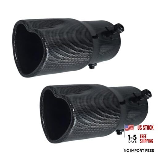 Car Exhaust Tip 2.5 inch Inlet, Universal Heart Shaped Exhaust Carbon Fiber