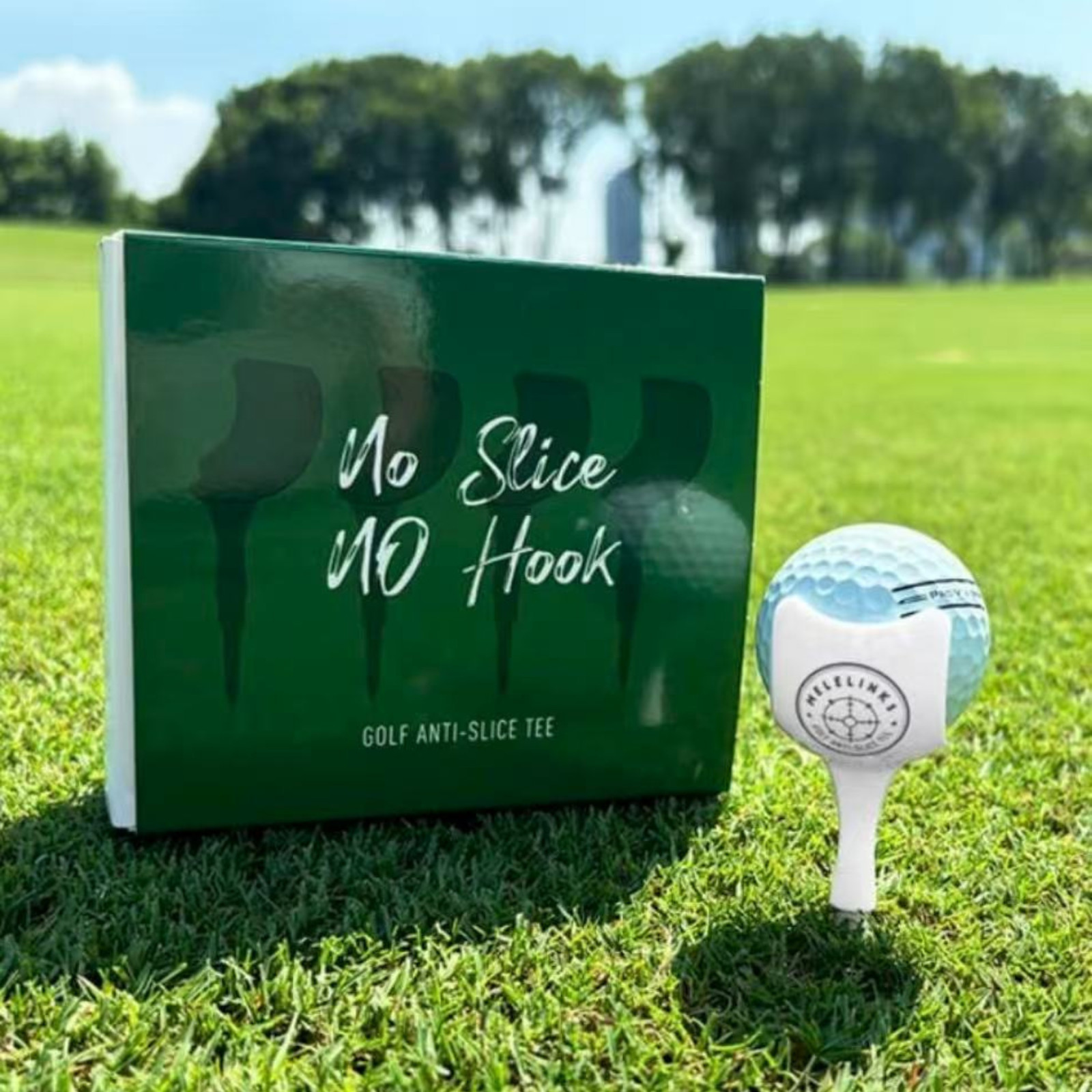 4-Pack Petal-Design Anti-Slice Plastic Golf Tees, Boxed Gift Set