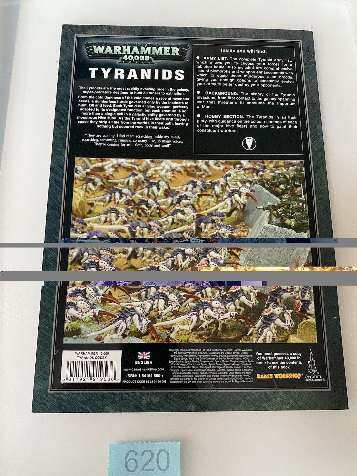 40k 4th Ed Tyranids Codex, OOP Softcover Book, Excellent Condition