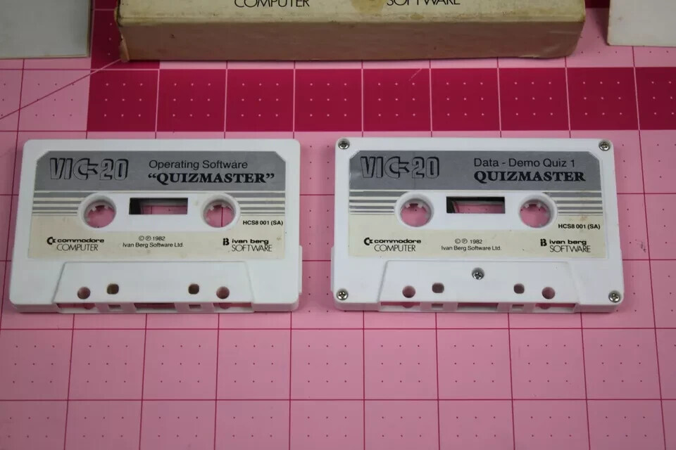 Commodore Vic 20 Cassette Software Quizmaster Ivan Berg 1982 Box 2 Tapes Manual