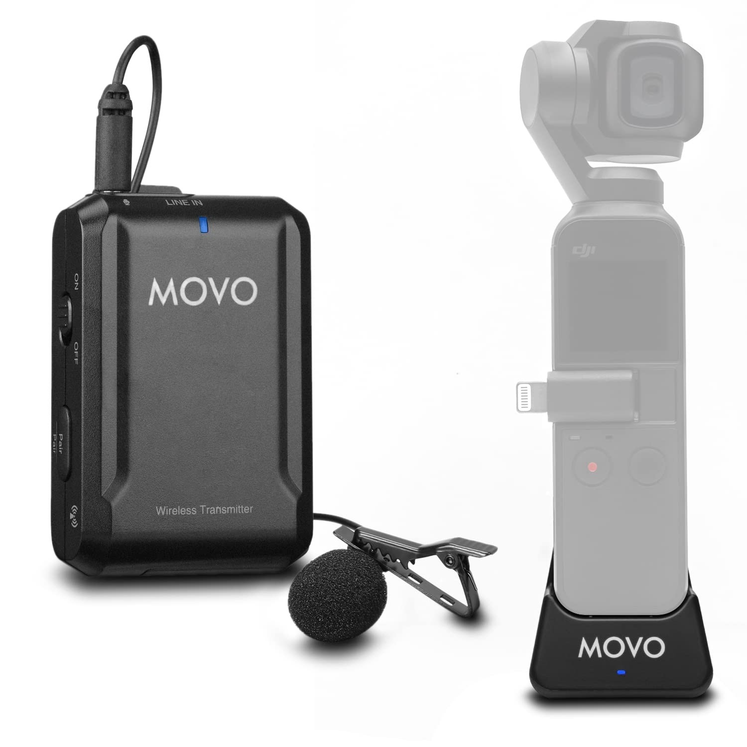 Movo Edge-OP Wireless Lavalier Microphone for Osmo Pocket 1 and 2 - Wireless ...
