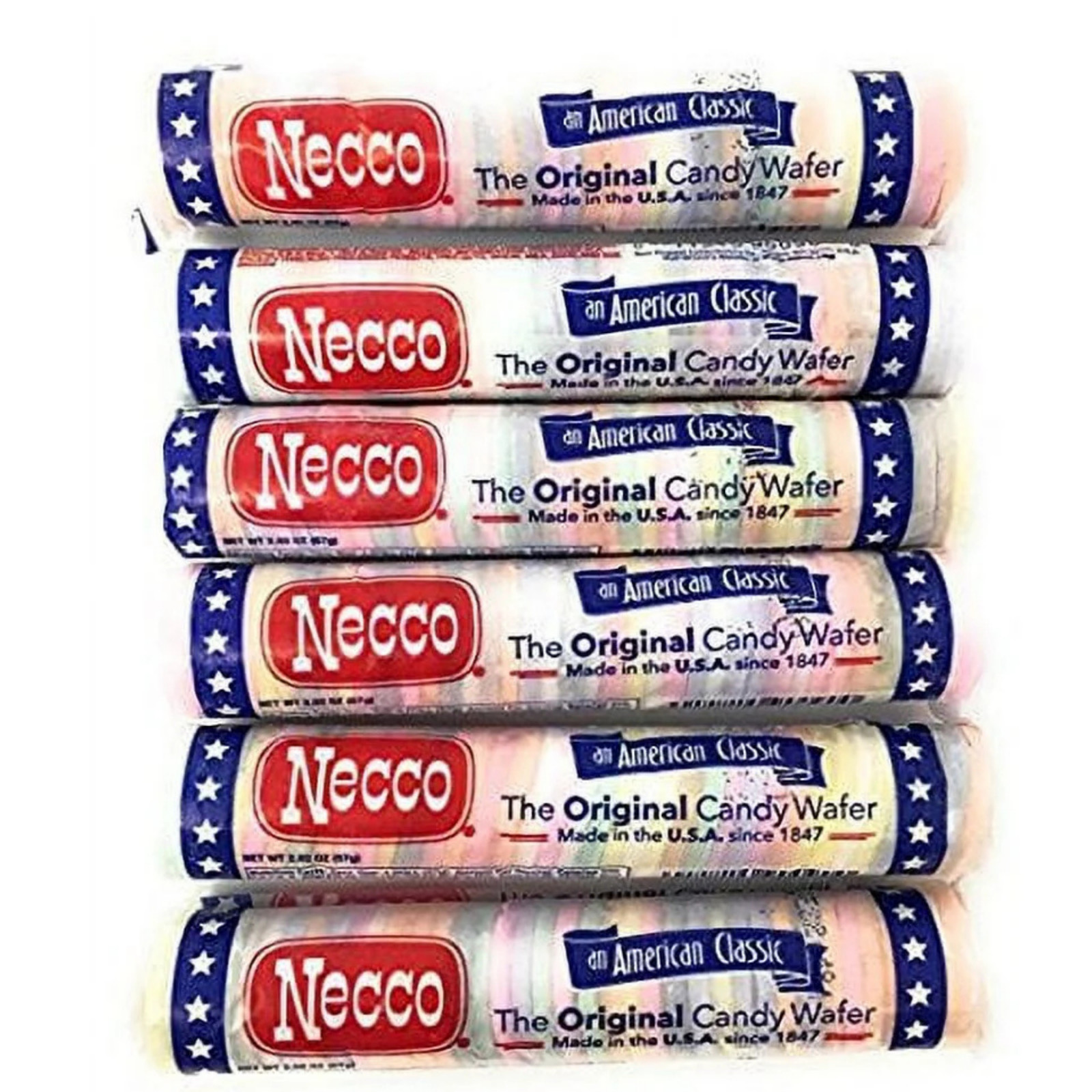 Necco, The Original Candy Wafers, 2 Ounce Rolls (6-Rolls)