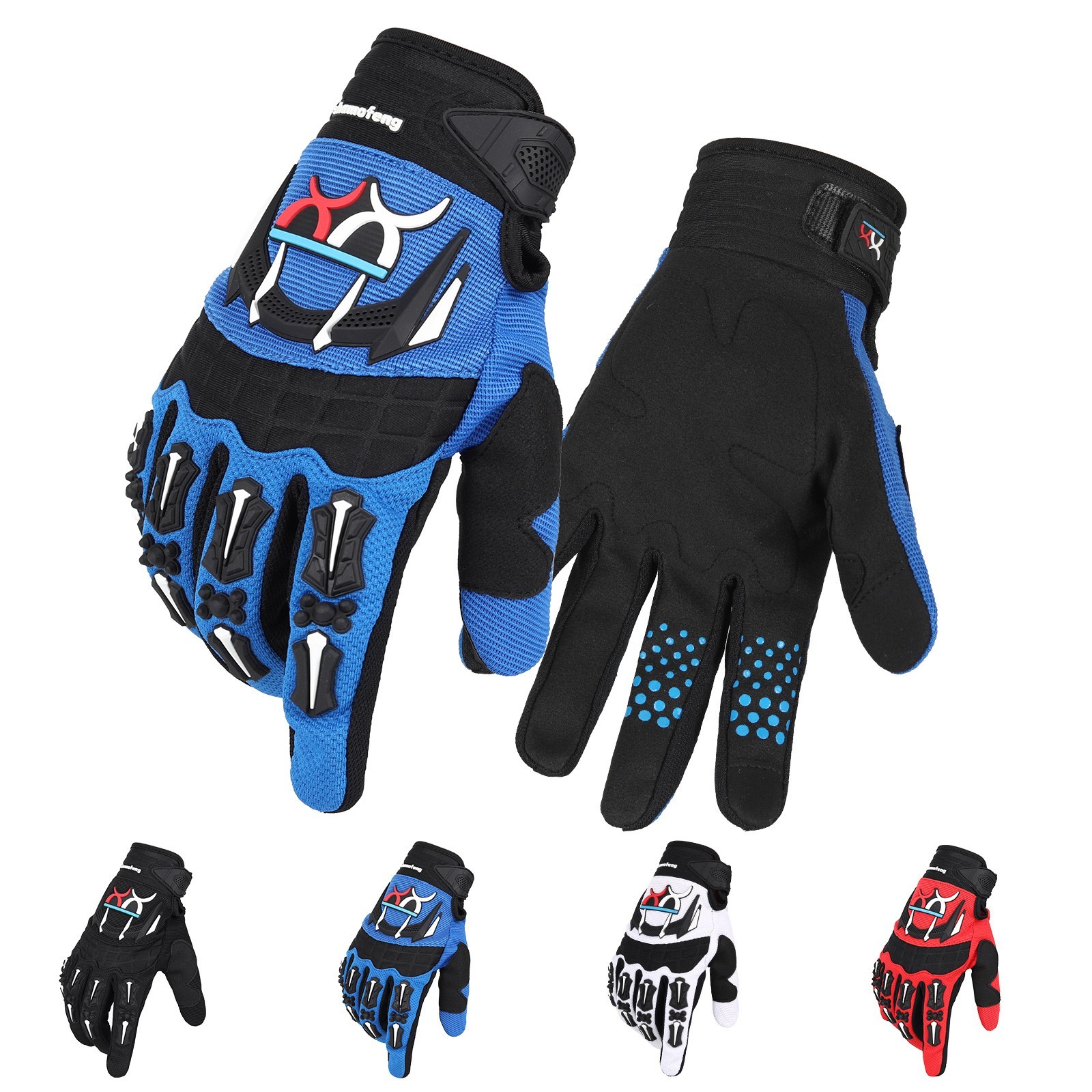 Full Finger Motorcycle Gloves for Men & Women Motorbike Gloves Cycling M-XL Blue