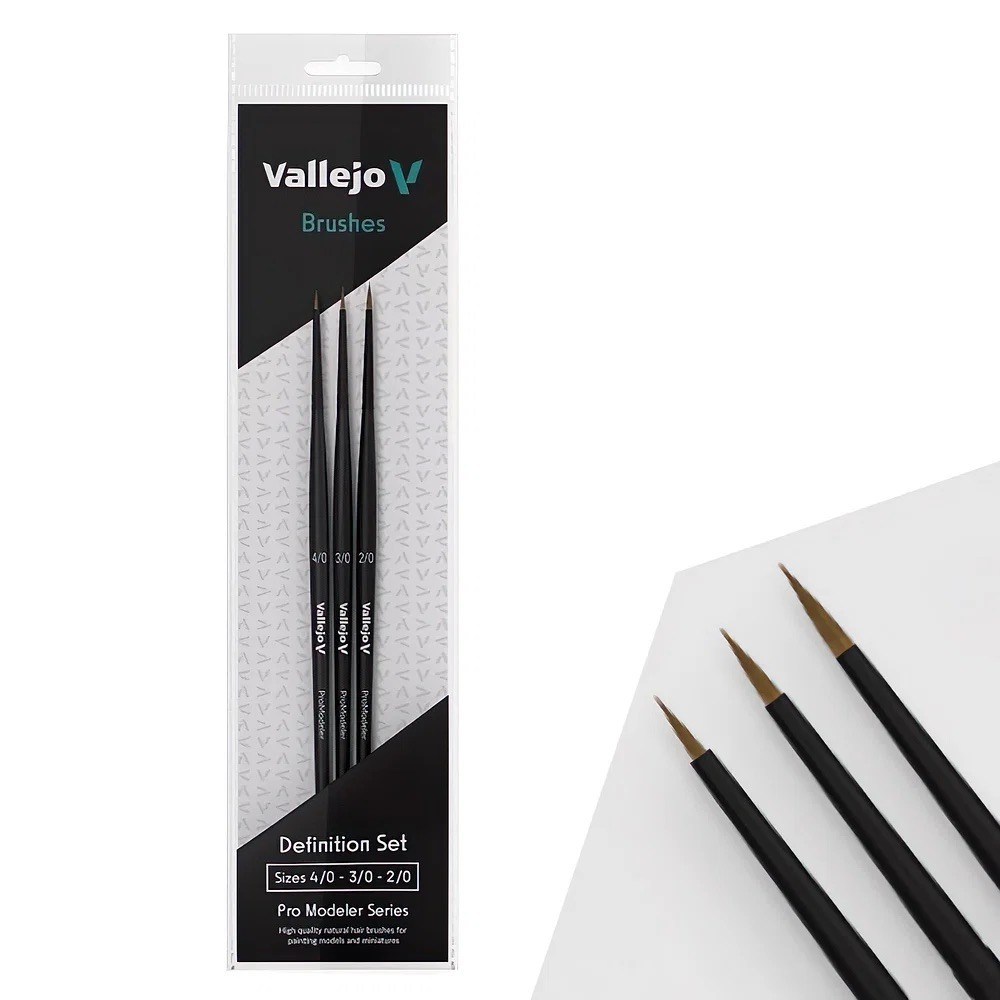 Vallejo B01990 Pro Modeler Series Design Set (Sizes 4/0 - 3/0 - 2/0)
