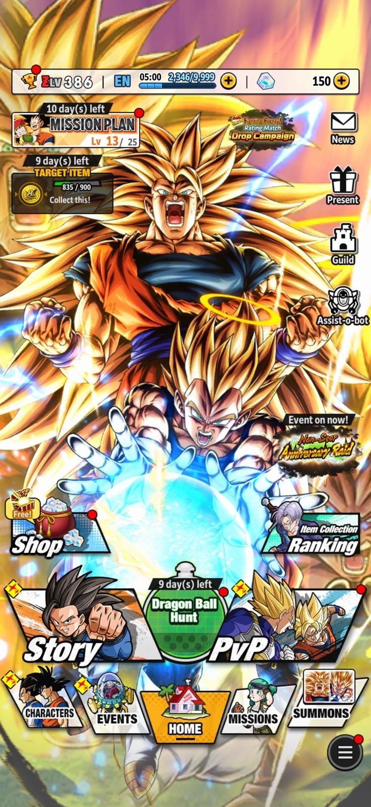 Dragon Ball Legends account with all new anniversary units + zenkais and lfs