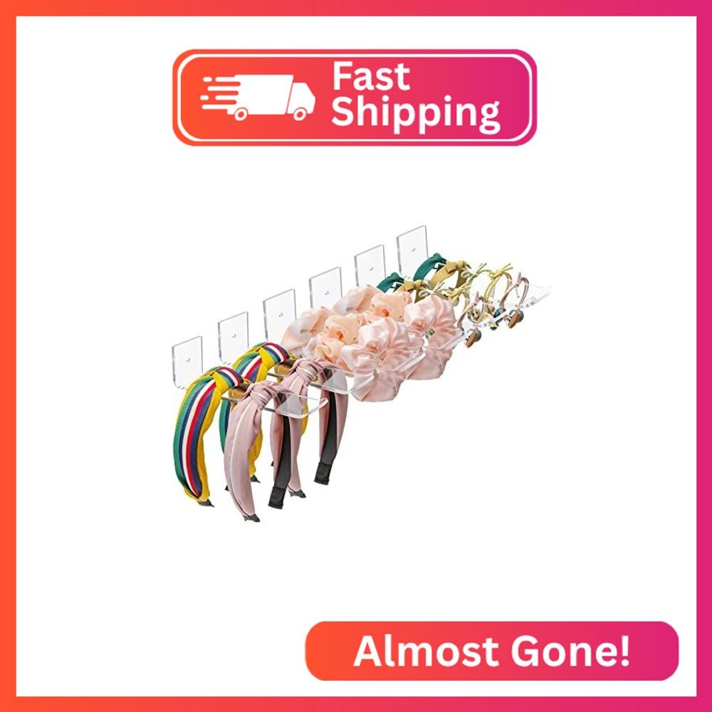Bigfety Headband Holder Wall, 6 Pack Acrylic Scrunchie Organizer Display Storage