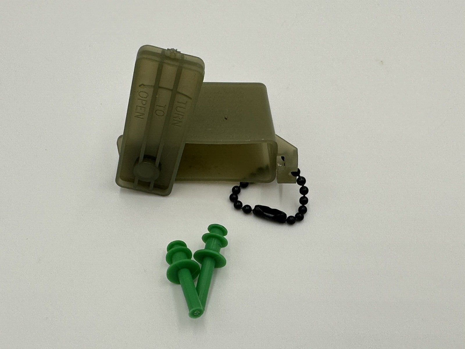 Military Issue Ear Plugs with Case & Chain - Army & Marine Corps Ear Protection