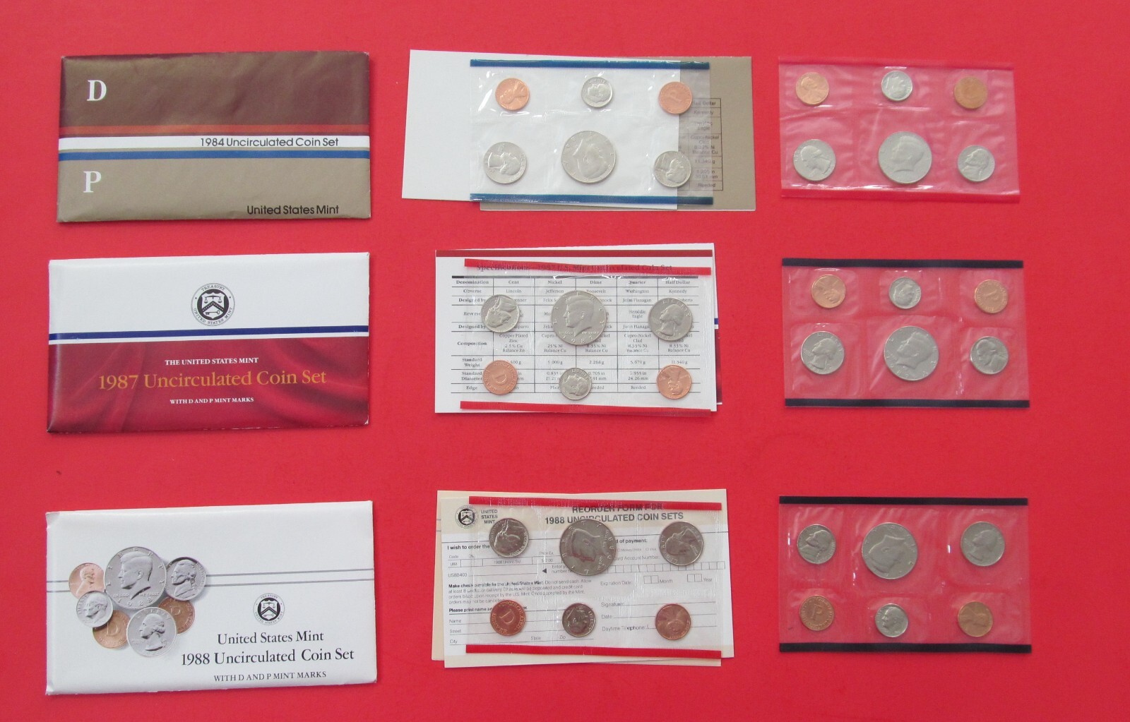 US Mint Sets 1984, 1987, 1988