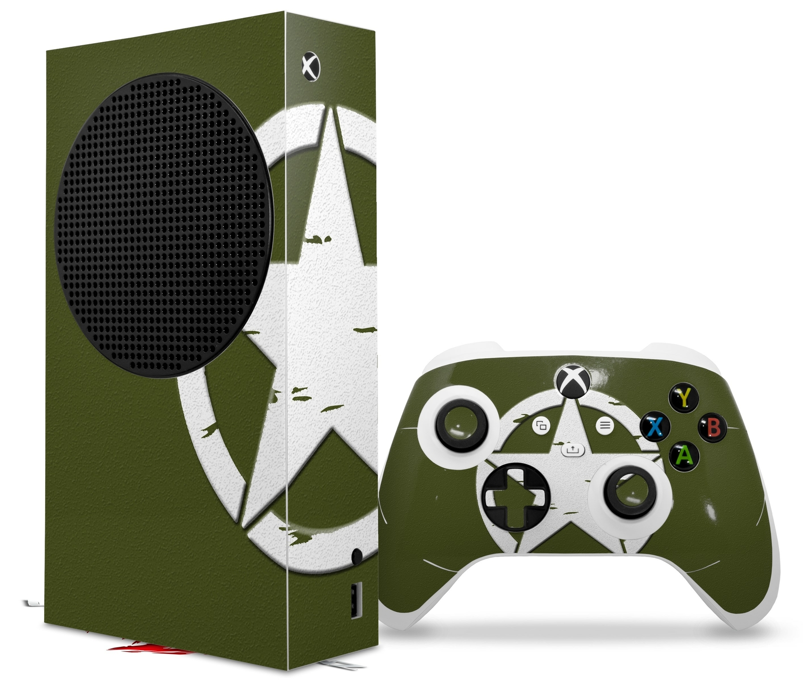 Skins XBOX Series S Console Controller Distressed Army Star