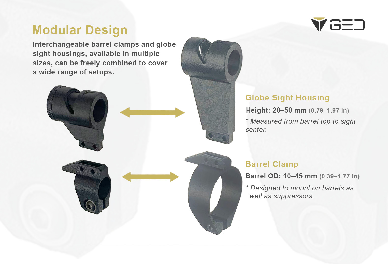 Universal Clamp-On Globe Front Sight with 4 Interchangeable Anschutz-Spec Insert