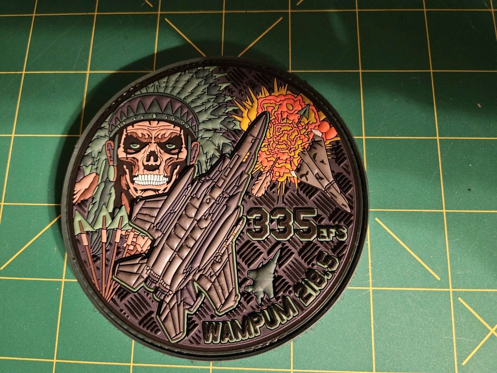 USAF 335 Expeditionary Fighter Sq "Chiefs" PVC Patch F-15E Strike Eagle CENTCOM