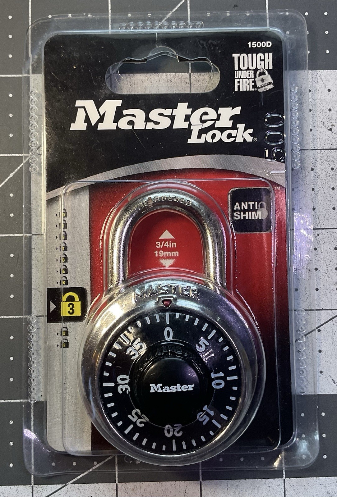 Master Lock 1500D Locker Lock Combination Padlock School, Gym 1 Pack- Black NEW