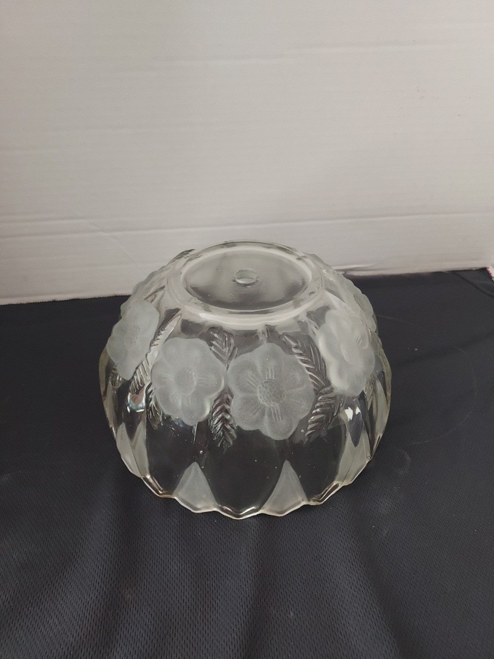 Vintage Clear Thick Flower Glass Light Fixture Replacement Shade Globe flower