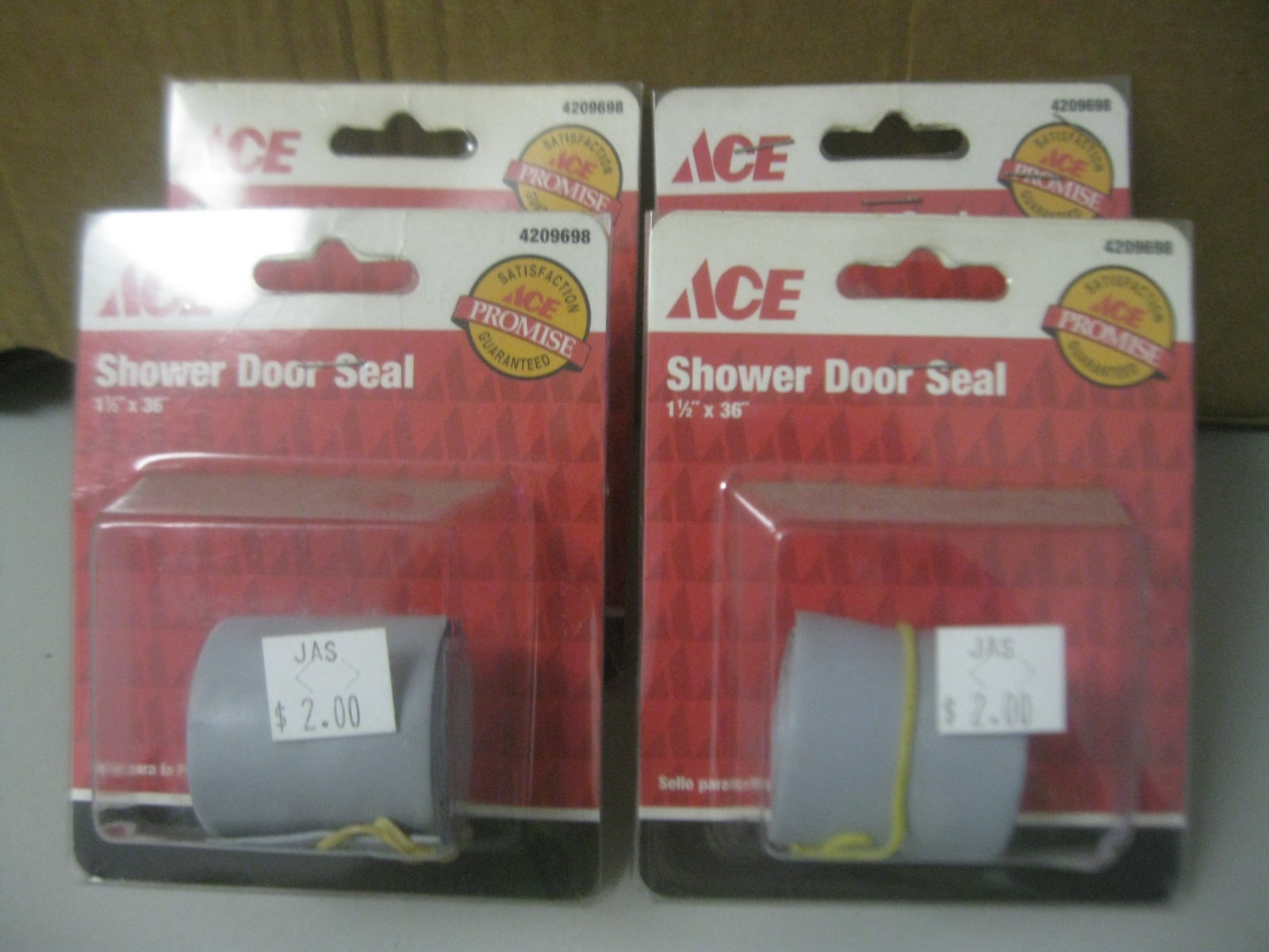Ace Hardware 4209698 Shower Door Seal 1 1/2 x 36" Lot of 4 NOS Underneath Track