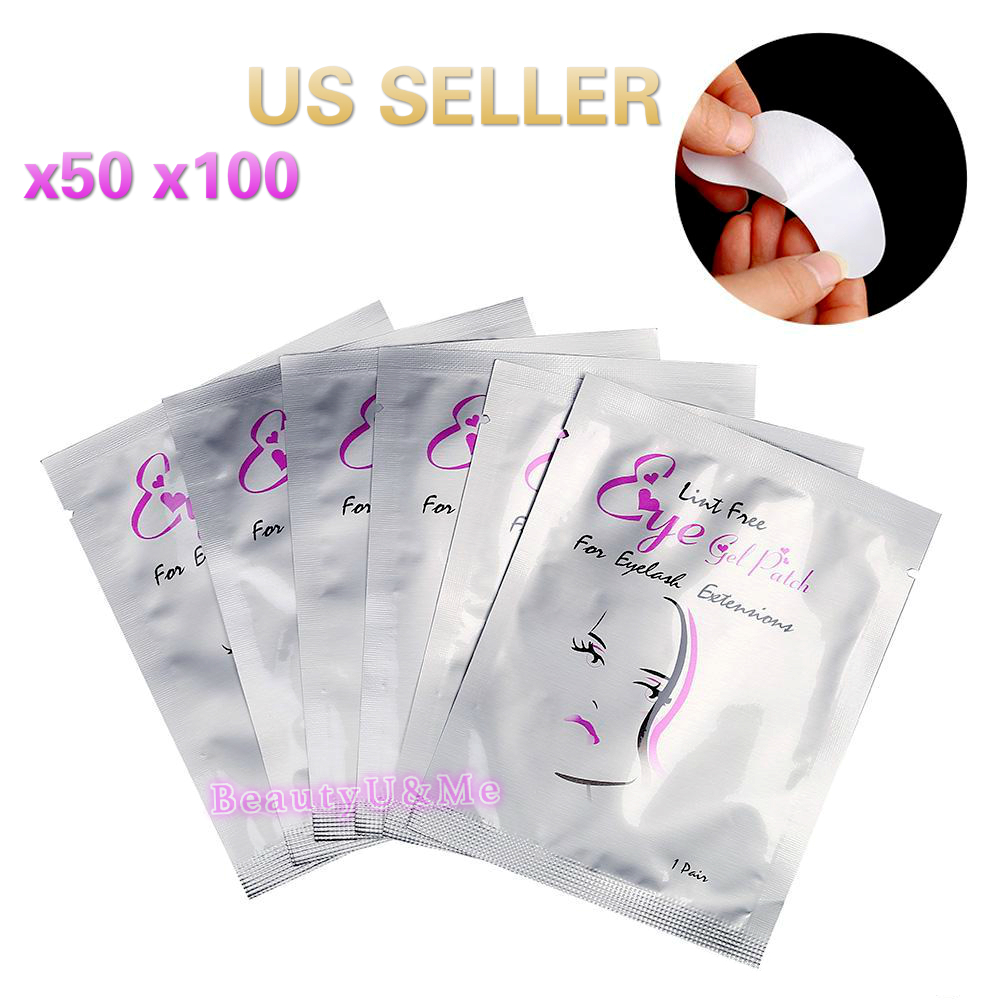 50 100 Pairs Under Eye Gel Pad Patch Lint Free Eyelash Extension Tape Eyelashes