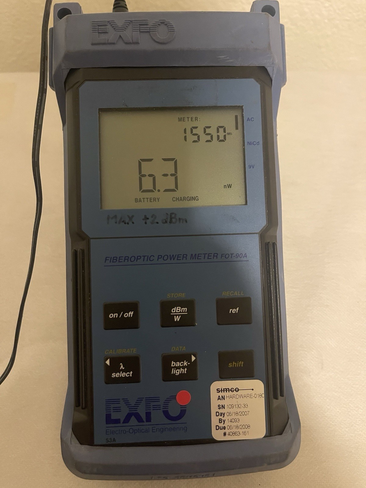 EXFO FOT-93A Handheld Optical Loss Test Set OLTS Meter w/ Charger