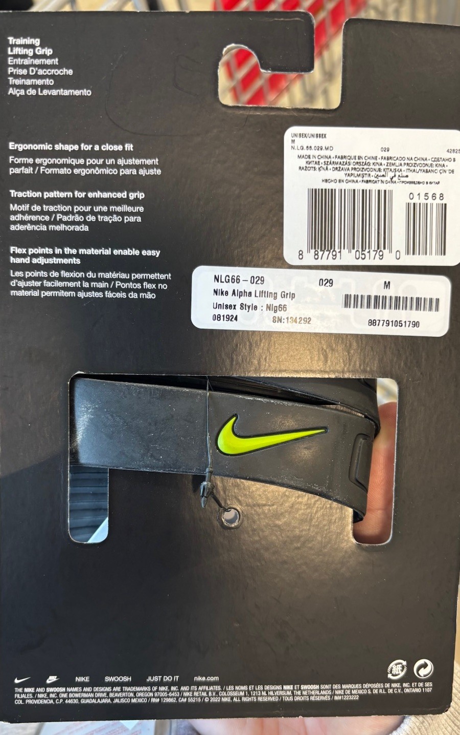 Nike Alpha Lifting Grips For Training BRAND NEW Size Medium