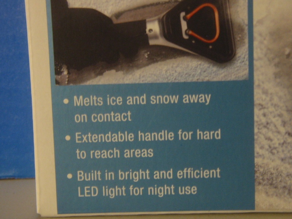 Brookstone Heated Electric Windshield Ice Scraper Snow Melter + LED Light New